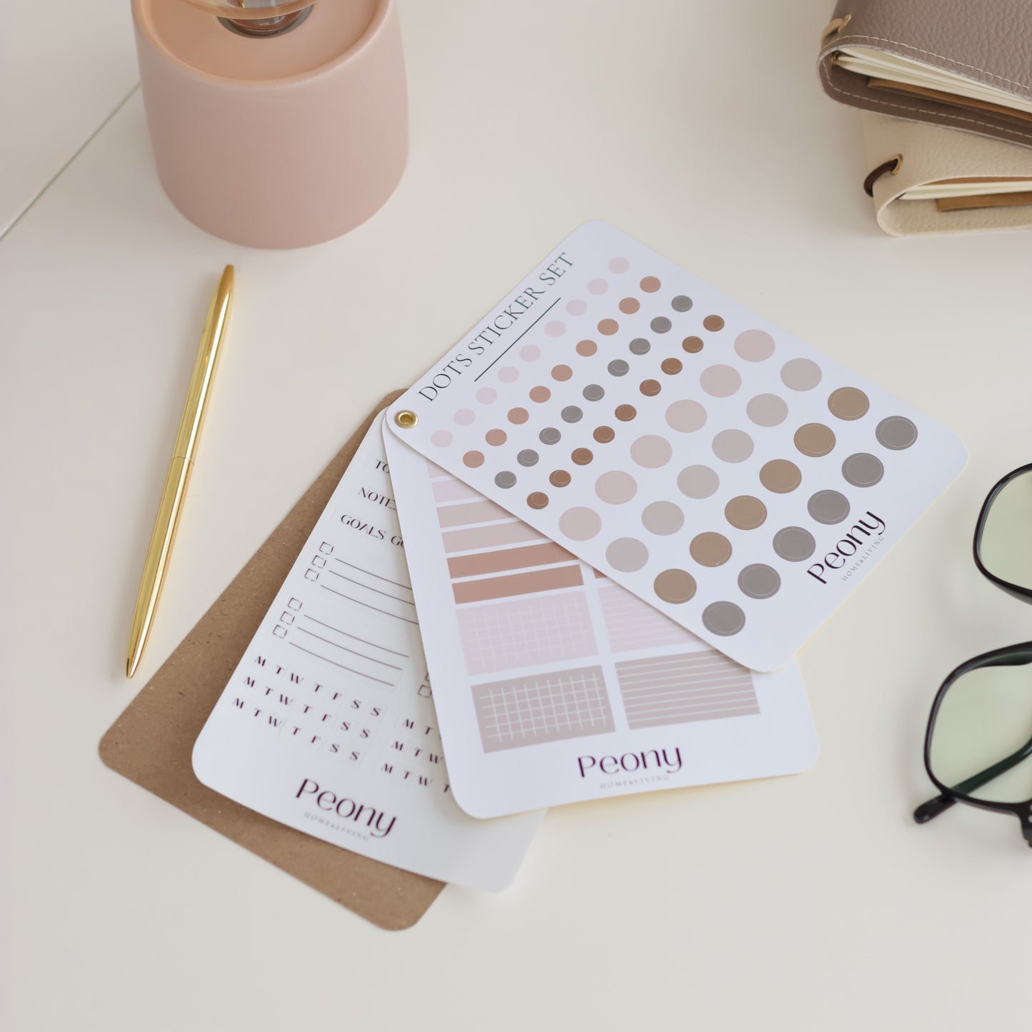 bujo sticker set peony
