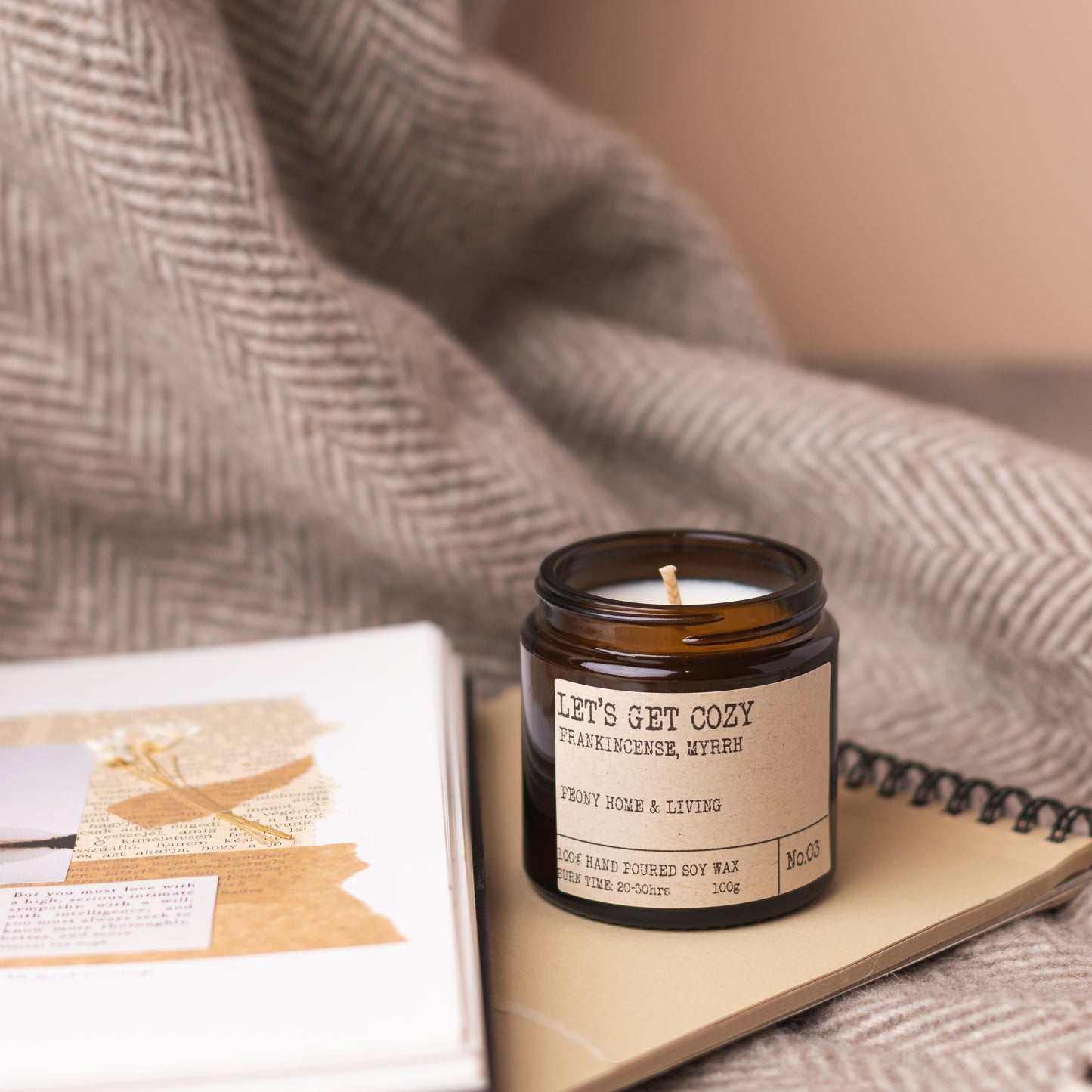peony cozy szójagyertya